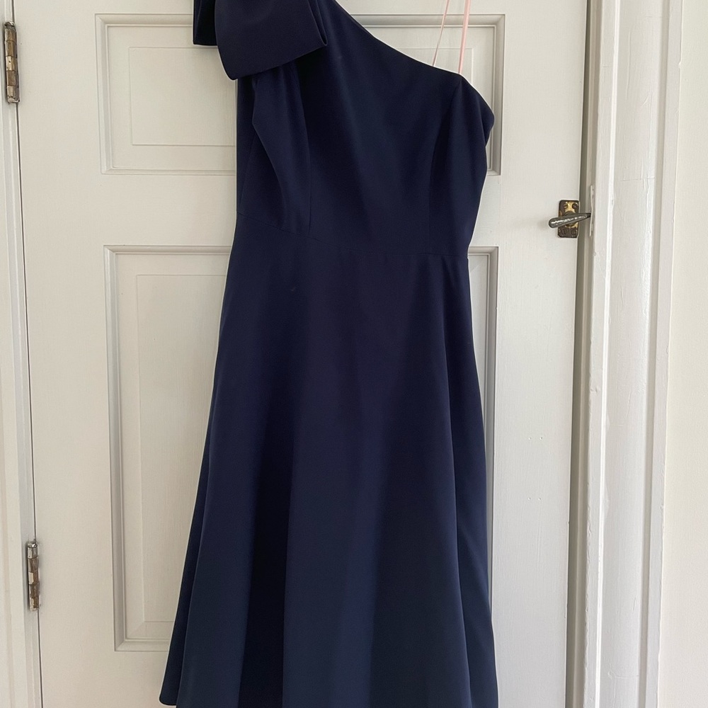 Gal Meets Glam One Shoulder Navy Dress, size 8